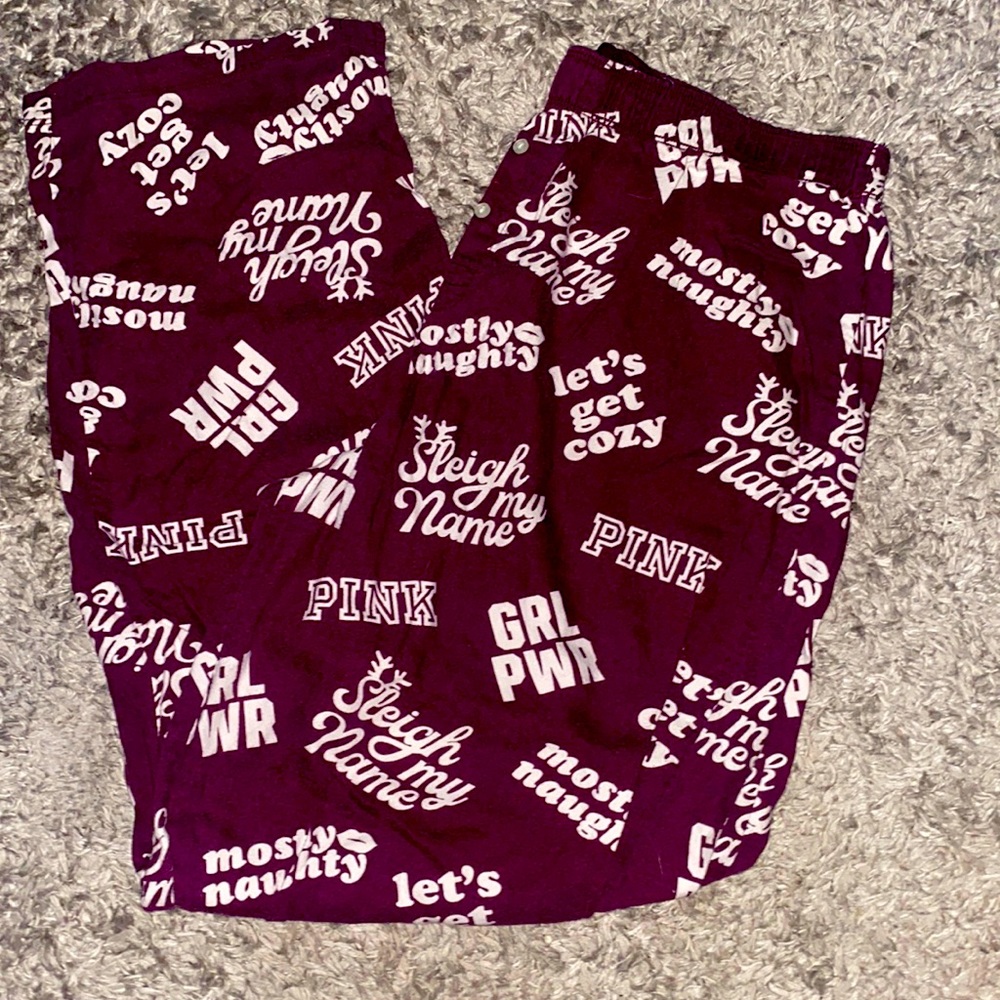 PINK Victoria Secret pajama pants. Size medium. Purple and White